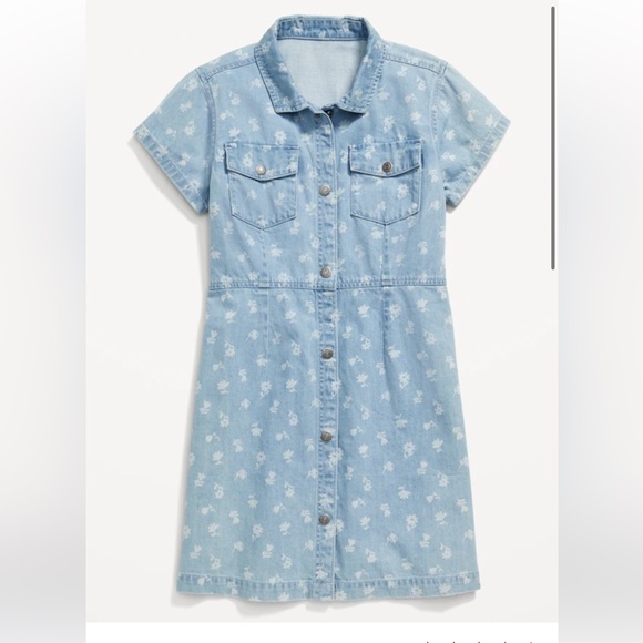 Oldnavy girls Fit and Flare Printed Shirt Dress size L (10/12) - Picture 1 of 6